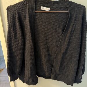 Cable & Gauge Black Textured Cardigan